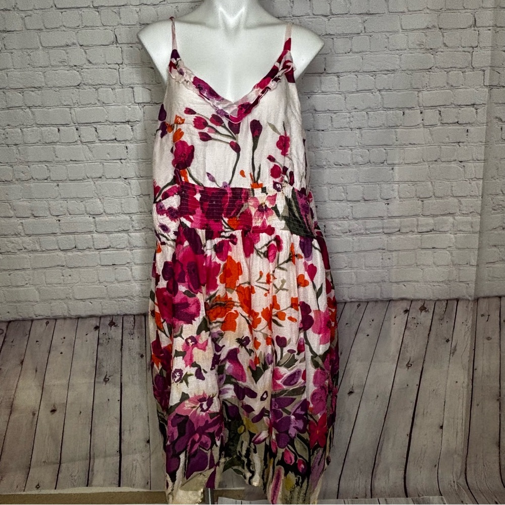 Studio West Floral Midi Sun Dress - Pink and Purple Size 3X